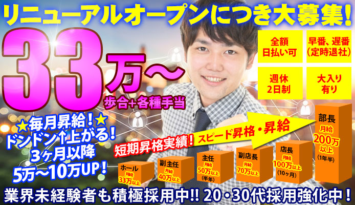 男性正社員募集情報。好待遇、上昇志向、安定志向、未経験の方、どうぞご検討下さい。